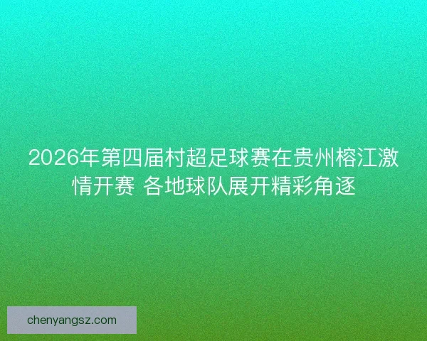 2026年第四届村超足球赛在贵州榕江激情开赛 各地球队展开精彩角逐